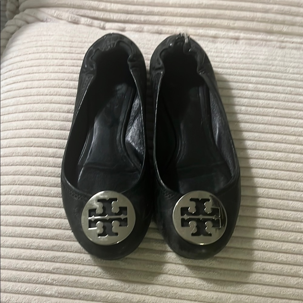 Tory Burch Reva Black Ballet Flats